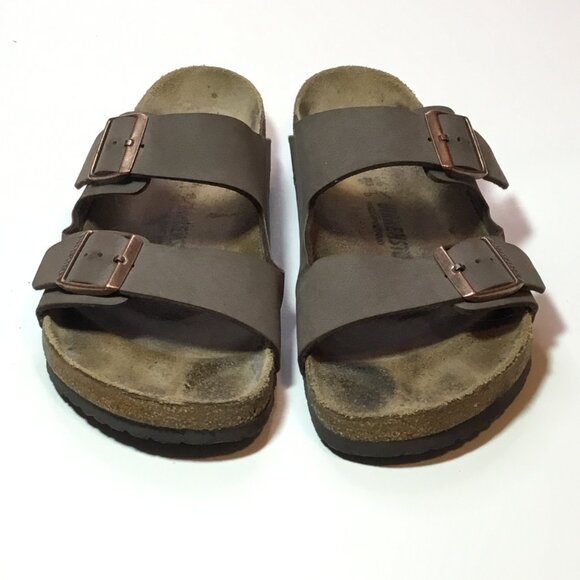 Birkenstock Arizona Taupe Suede Sandals Leather Shoes Unisex Size 44 - Picture 2 of 10